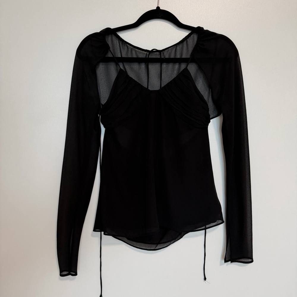 Zara Black Sheer Blouse
